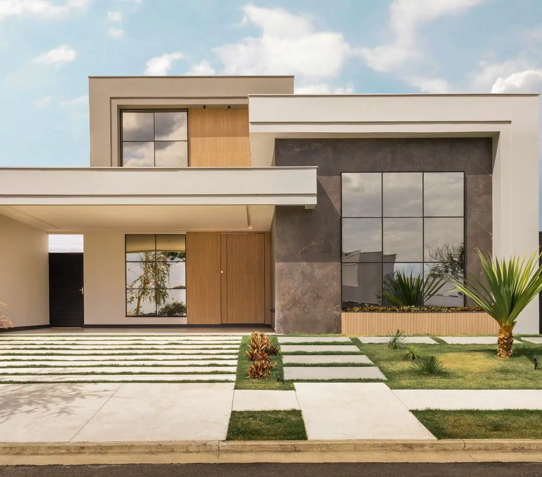 Casa moderna com jardim na frente